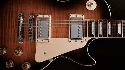 electric guitar . dark background. closeup