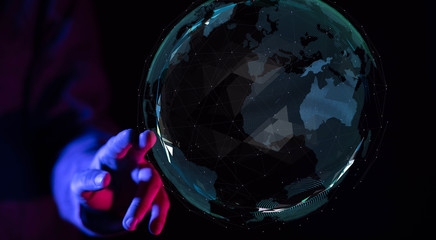 Global network concept. 3D rendering