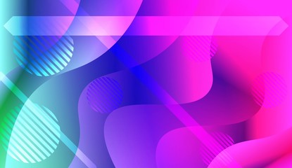 Template Background With Wave Geometric Shape, Lines, Circle. Design For Cover Page, Poster, Banner Of Websites. Vector Illustration with Color Gradient.