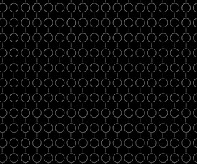 Geometric seamless pattern B&W. Monochrome abstract rings lines rectangles website background. Simple, black and white banner.
