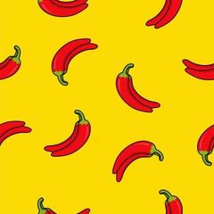 Chilies seamless vector. Pattern for textile, surface textures