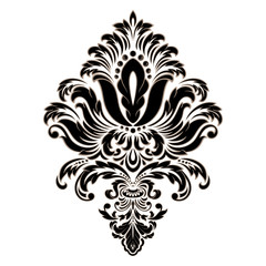 Vector damask element. Isolated damask central illistration. Classical luxury old fashioned damask ornament, royal victorian texture for wallpapers, textile, wrapping