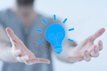  touching light bulbs, new ideas with innovative technology and creativity.