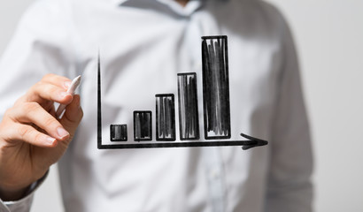 Candle stick graph chart of stock market investment trading