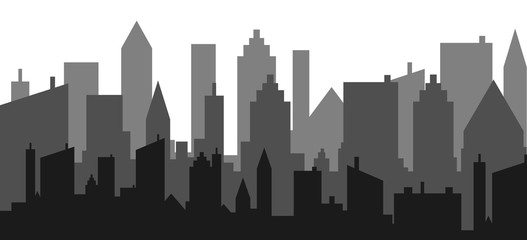 City skyline vector illustration. Urban landscape.skyscraper view silhouette design