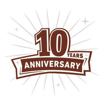 10 years anniversary logo design . 10th years logo. Tenth vector and illustration.
