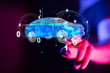 digital car technology smart in virtuel room