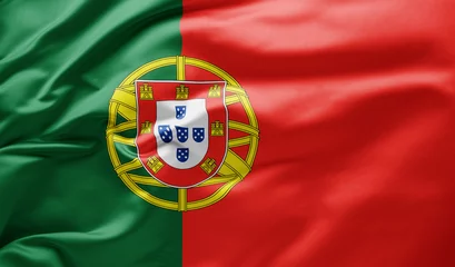 Fotobehang Waving national flag of Portugal © Zerbor