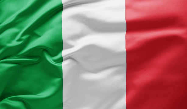 Waving national flag of Italy