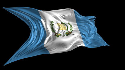 3d Illustration of  Guatemala flag on Black Background 