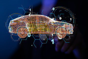 digital car technology smart in virtuel room