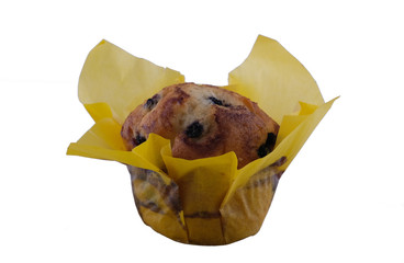 muffin with blueberries on a white background