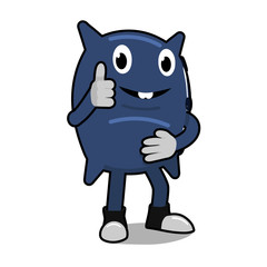 Fun pillow with thumb up. Cartoon pillow in a good mood.