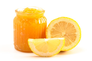 Jar of Lemon Curds Isolated on a White Background