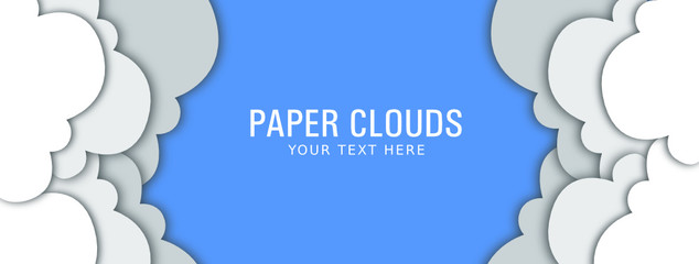 Papier Wolken mit blauem Hintergrund