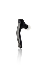 Bluetooth headset on a white background. Wireless headset close up on a white background.