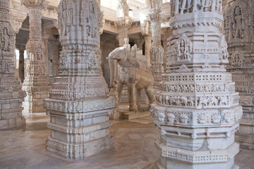 Ancient Ranakpur Jain temple in Rajasthan state of India