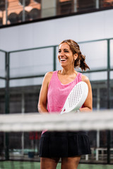 woman playing padel