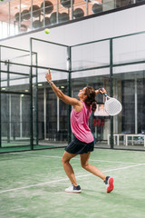woman playing padel