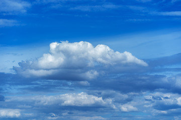 Beautiful background of bright blue sky with white clouds.