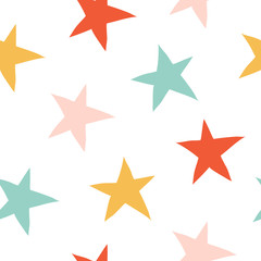 Obraz premium Doodle seamless pattern with colorful stars