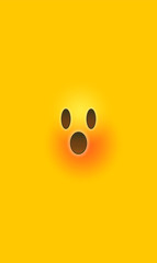 Fototapeta premium Surprised omg yellow 3d emoticon face background