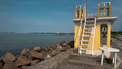 Abandoned building on the pier