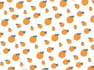 Summer pattern design orange on a white background