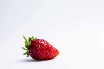 ripe strawberries on a white background