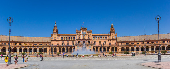 Fototapeta na wymiar Panorama of the Plaza Espana in Sevilla, Spain