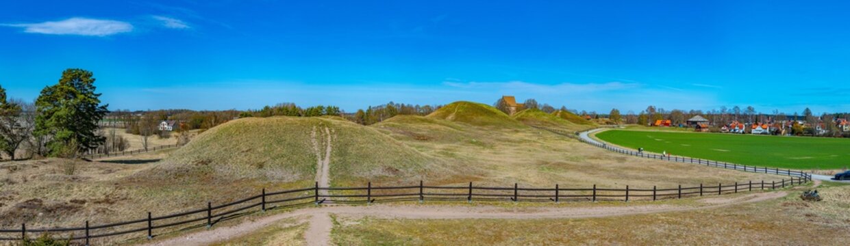 Burial mounds at Gamla Uppsala in Sweden