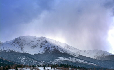 Pietrosu peak covered with snow