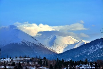 Pietrosu peak covered with snow