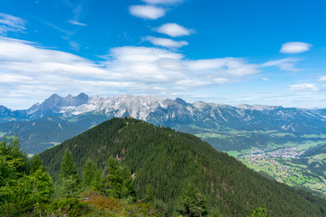 Hochwurzen and Dachstein mountain in the Austrian Alps