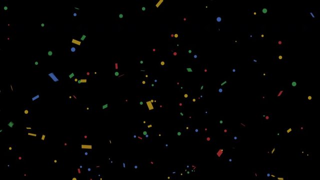 Colorful confetti party popper explosions on green backgrounds, 4K greeting animation