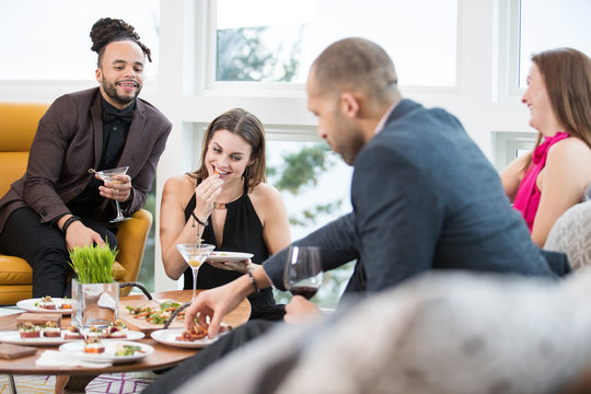 Group Of People Together At A Cocktail Party