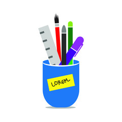 Stationery holder icon concept, vector illustration