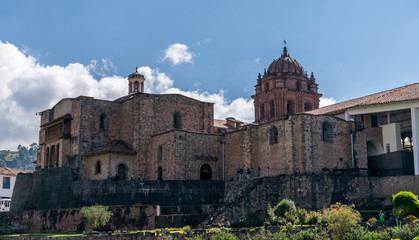 Fototapeta na wymiar Cusco, Peru - 05/24/2019: Qoricancha and Santo Domingo in Cusco, Peru.