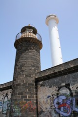 Faros en la costa de Lanzarote, Islas Canarias, España