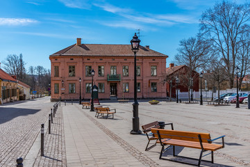 View of the main square in Nora, Sweden