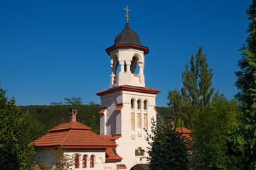 orthodox chapel and entrance of famous monastery Curchi from Moldova