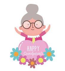 happy grandparents day cartoon design