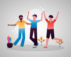 celebrating happy young people design