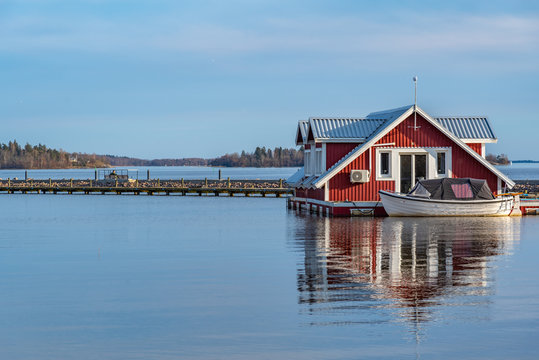 A Fishing Hut At Lake Malaren In Vasteras, Sweden