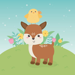 cute fawn animal farm character
