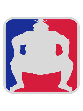 rot blau cool sumoringer button logo japanisch herz I love sport clipart sumo ringer asiatisch ringen pose k&auml;mpfen hocke dick fett lustig stark k&auml;mpfen chinesisch gro&szlig; design
