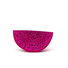 Red dragon fruit, whole fruit and half. Tropical fruits for healthy lifestyle. Realistic 3d Design Element For Web Or Print Packaging.