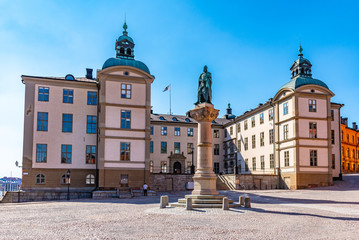 Svea Court of appeal and statue of Birger Jarl in Stockholm, Sweden