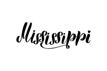 handwritten lettering Mississippi