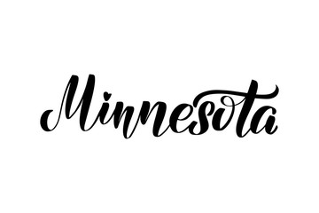 Fototapeta na wymiar handwritten lettering Minnesota